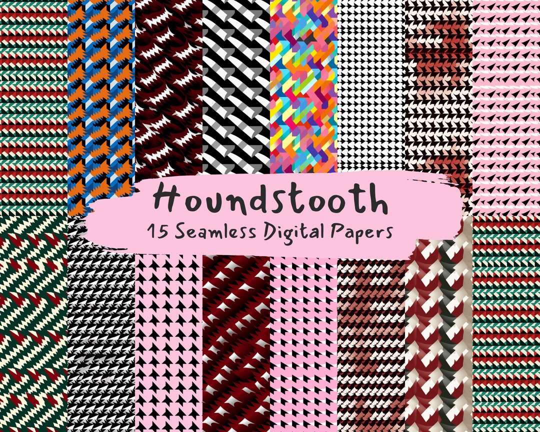 Houndstooth Pattern Digital Paper Pack - Seamless Patterns for ...