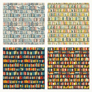 Bibliotheks-Comic-Muster, nahtlose digitale Papiere – druckbares Scrapbook-Papier, sofortiger Download, kommerzielle Nutzung, 300 dpi Bild 3