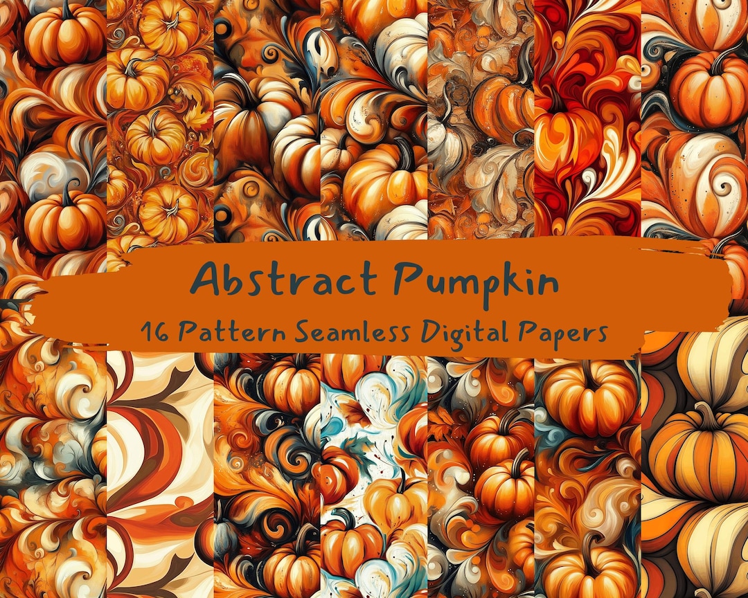 Abstract Pumpkin Pattern Seamless Digital Papers - Printable Scrapbook ...
