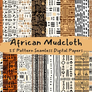 Afrikanisches Schlammtuch Muster Nahtlose Digital Papiere - Fliesenmuster zum sofortigen Download für kommerzielle Nutzung, 300dpi