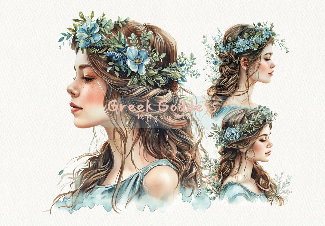 Greek Goddess Digital Printable Clipart Bundle in PNG Format ...