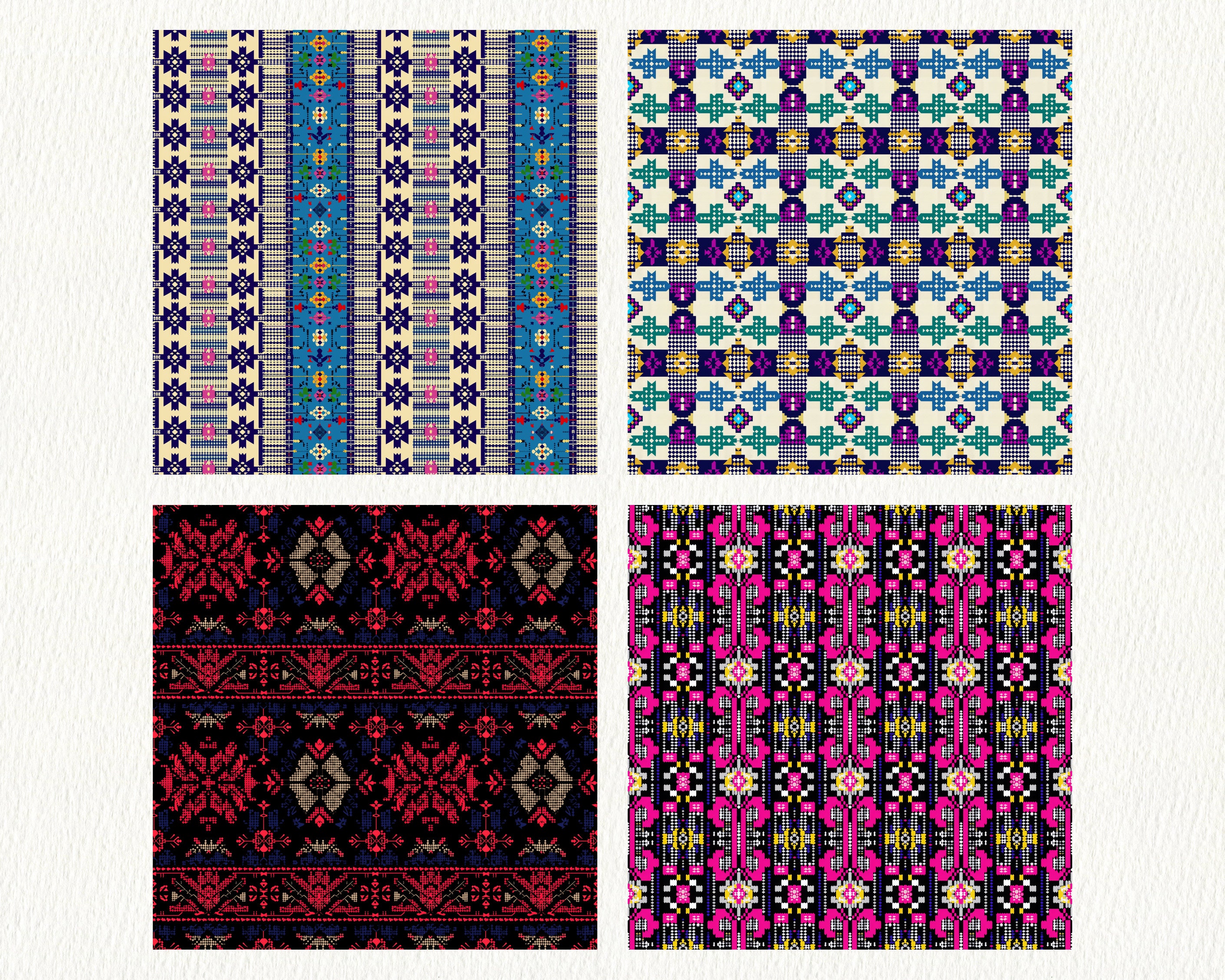 Palestinian Pattern Print Classic Palestinian Embroidery Pattern Seamless Digital Papers ...