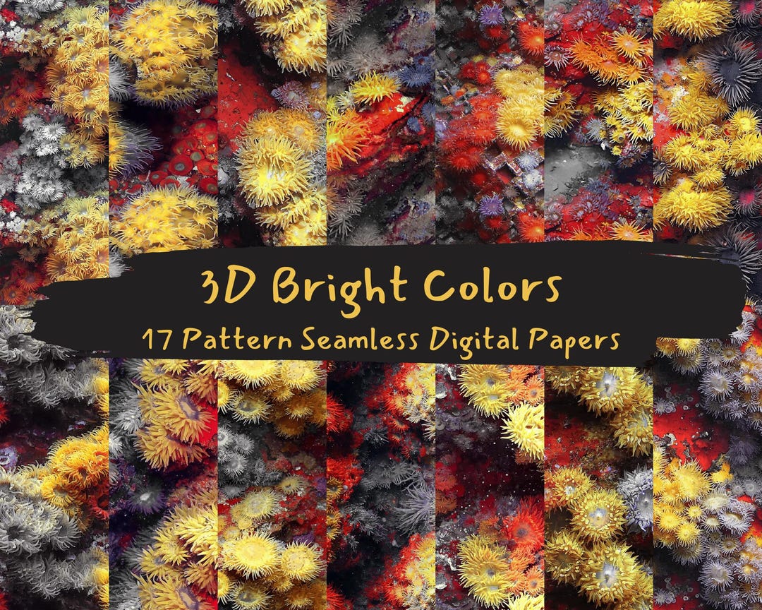 3D Bright Colors Pattern Seamless Digital Papers - Printable Scrapbook ...