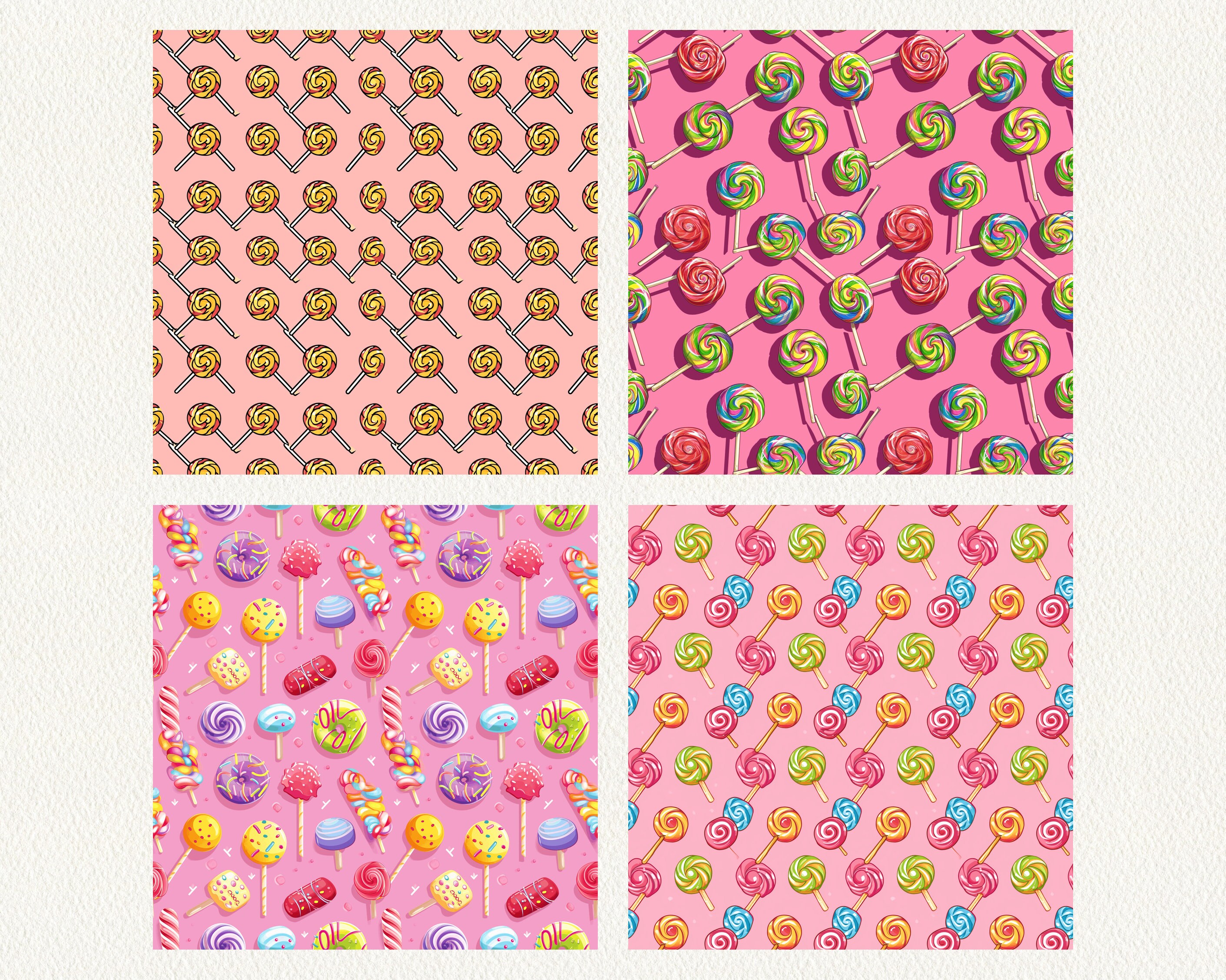 Lolipop Candy Pattern Seamless Digital Papers Tile Patterns Printable ...