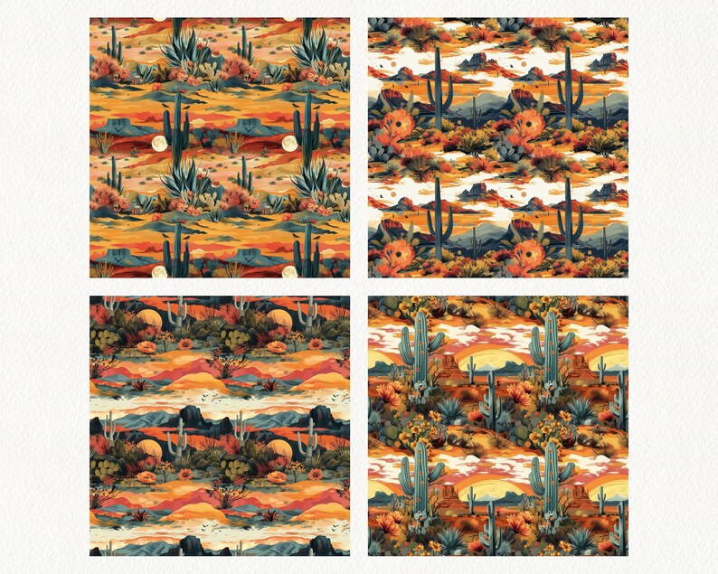 Arizona Nature Theme Pattern Seamless Digital Papers - Printable ...