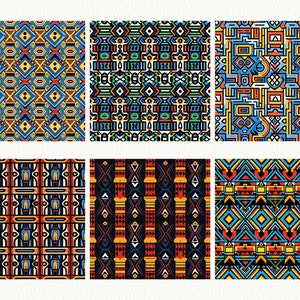 South Africa Ndebele Pattern Seamless Digital Papers tile patterns printable scrapbook paper instant download for commercial use, 300dpi image 4