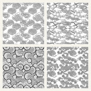 Japanese Clouds Pattern Seamless Digital Papers - Tile Patterns ...