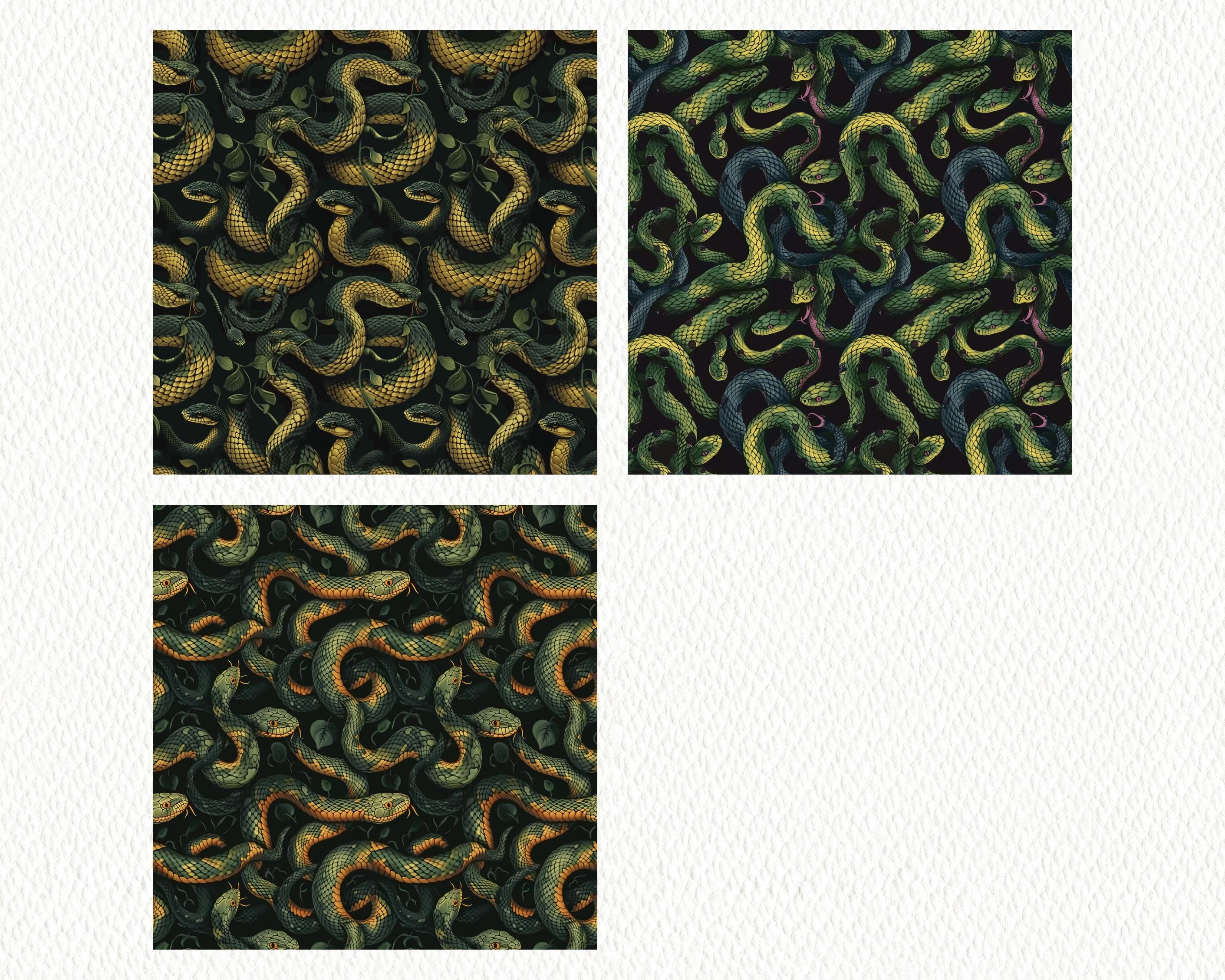 Exotic Snakes Pattern Seamless Digital Papers - Printable Scrapbook ...