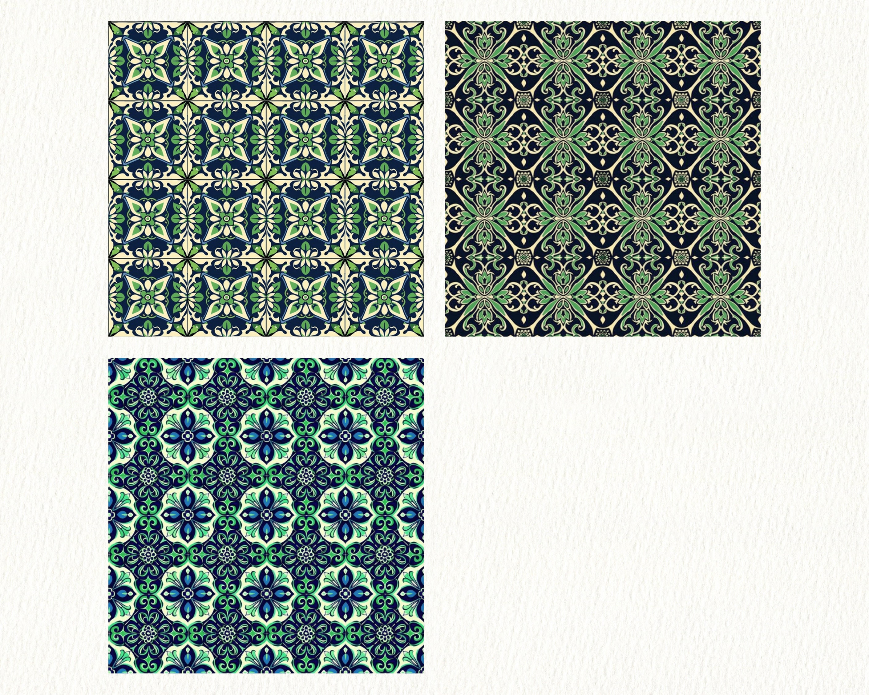 Moroccan Tile Pattern Seamless Digital Papers - Printable Scrapbook ...