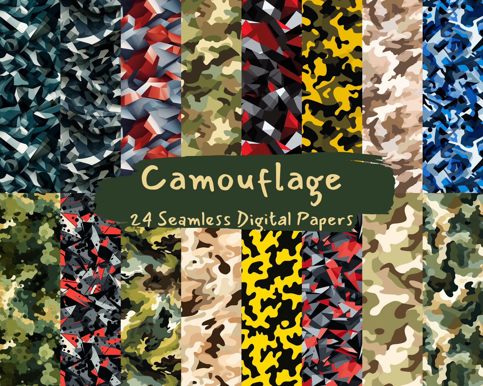 Camouflage Pattern Seamless Digital Papers - Tile Patterns Printable ...
