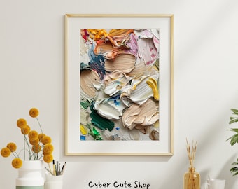 Vibrant Swirls: Dynamic Painter's Palette in Motion - Digital Abstract Art Printable, Modern Home Decor Instant Download