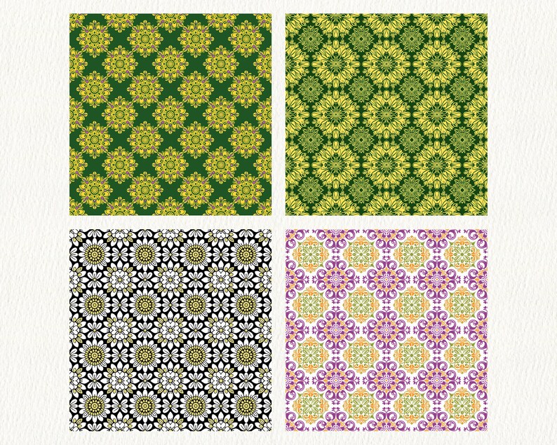 Fantasy Mandala Pattern Seamless Digital Papers - Printable Scrapbook ...