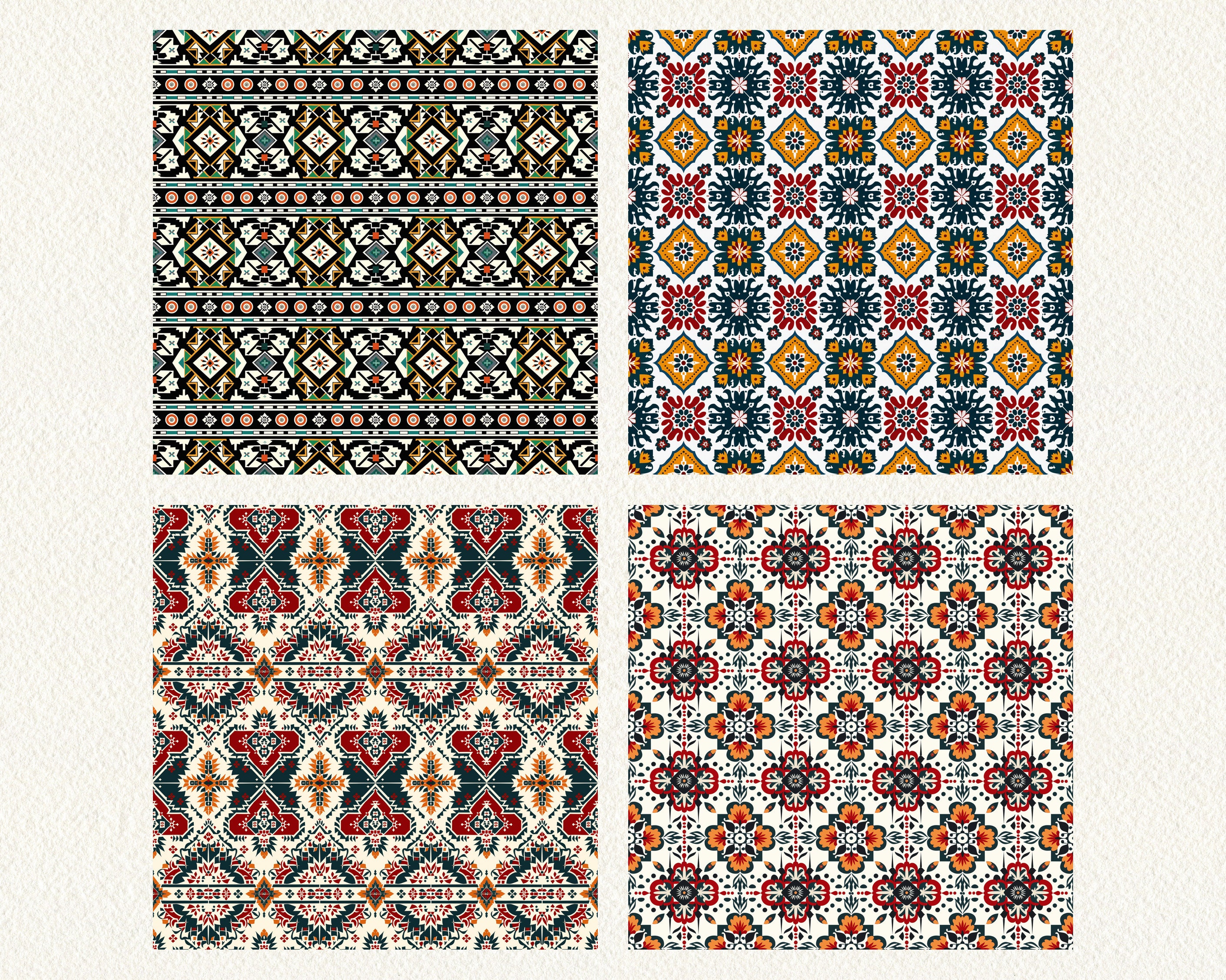 Balkan Style Pattern Seamless Digital Papers - Printable Scrapbook ...