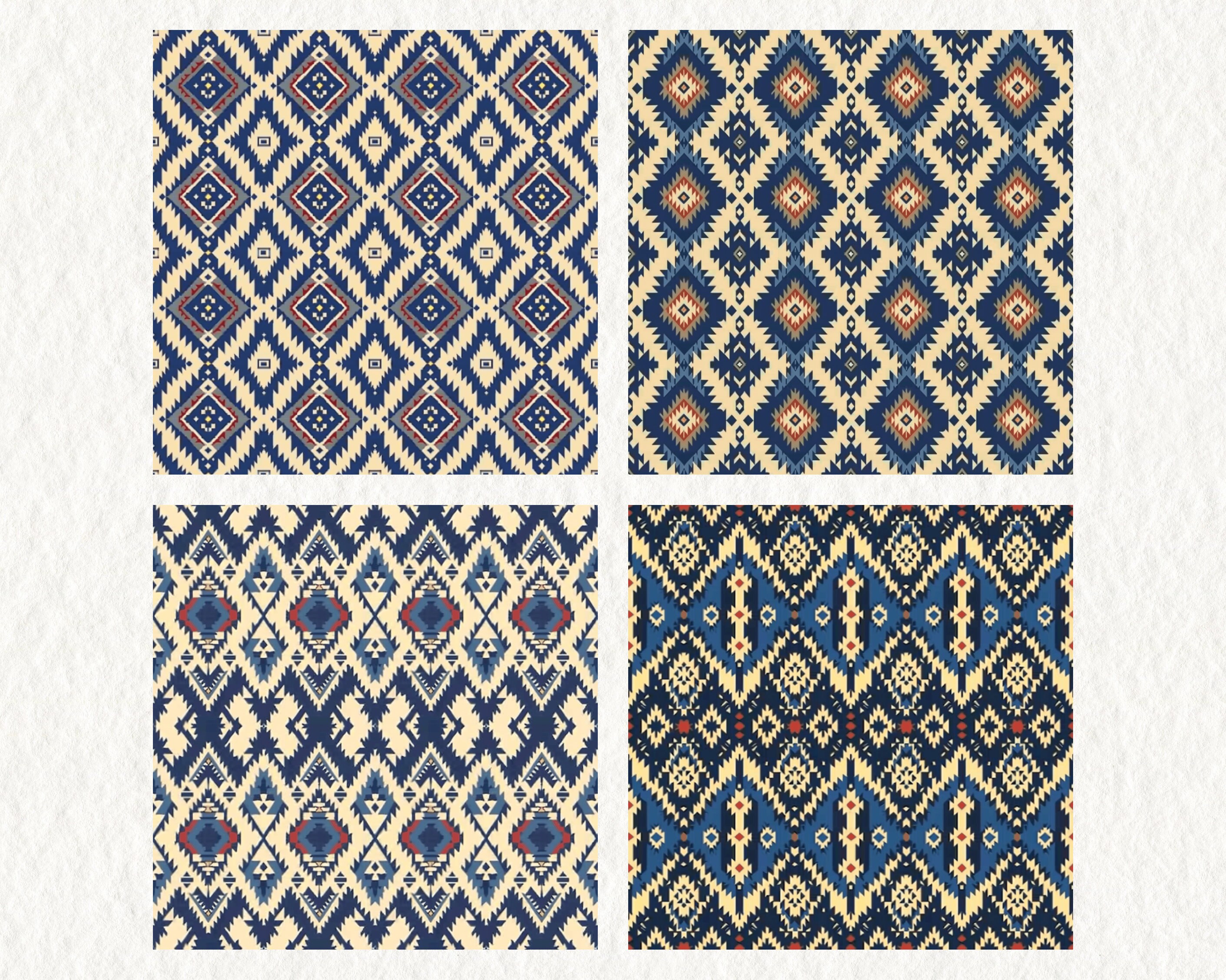 Aztec Geometric Pattern Seamless Digital Papers - Printable Scrapbook ...