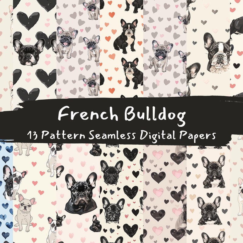 French Bulldog Pattern - Etsy