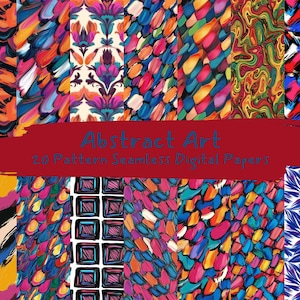 Abstract Art Pattern Seamless Digital Papers - printable scrapbook paper png instant download commercial use 300dpi