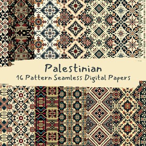 Palestinian Pattern Seamless Digital Papers - printable scrapbook paper png instant download commercial use 300dpi