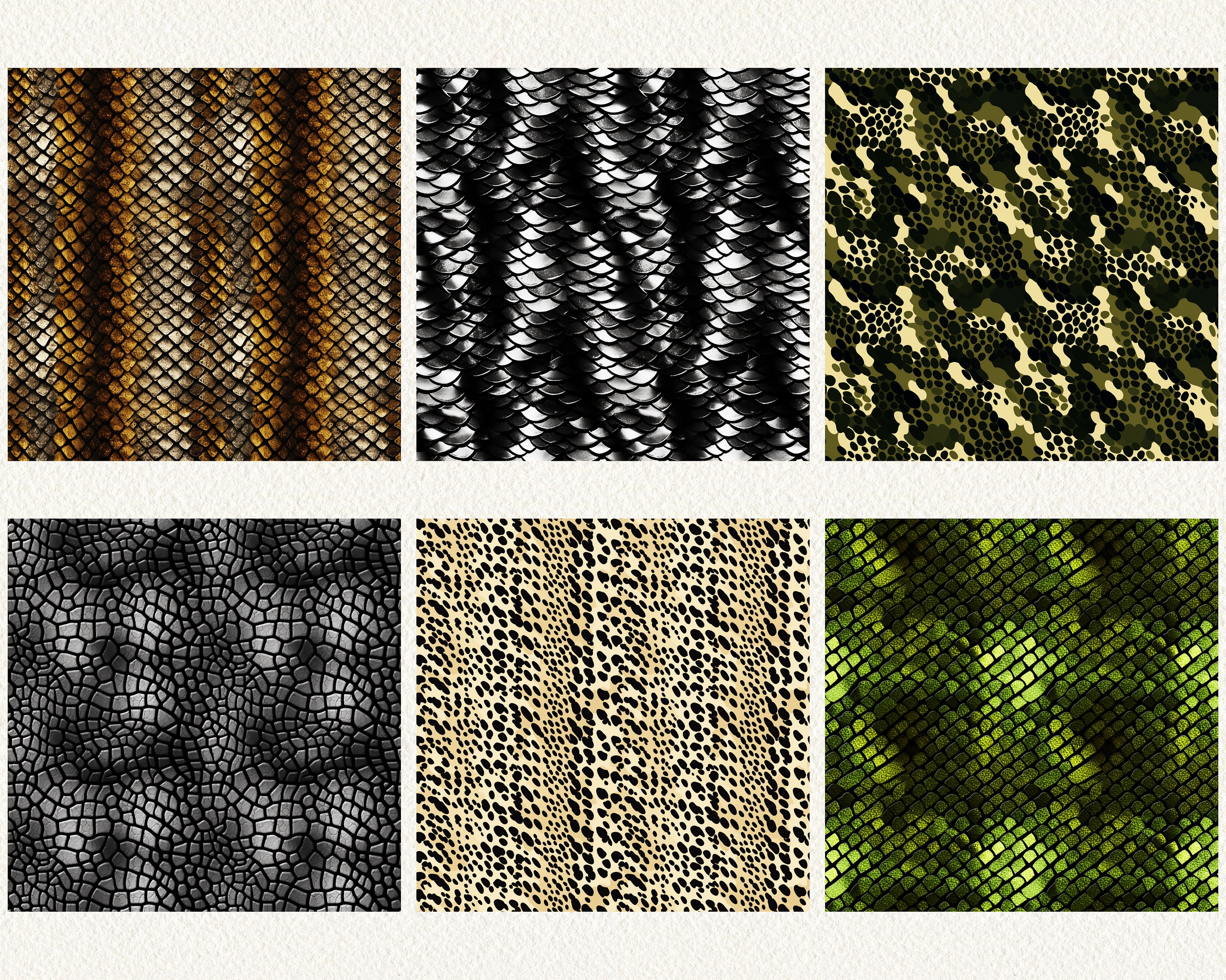 Snake Skin Print Digital Papers - Seamless Tile Patterns Printable ...