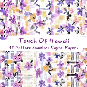 Touch Of Hawaii Pattern Seamless Digital Papers - printable scrapbook paper png instant download commercial use 300dpi