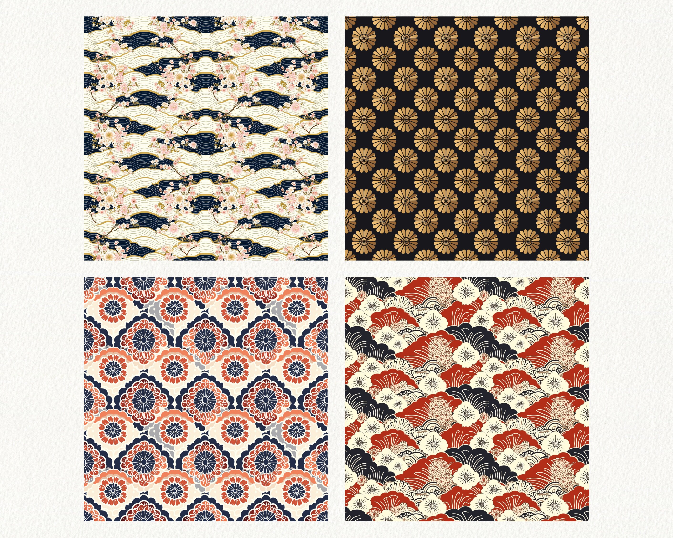 Japanese Pattern Seamless Digital Papers - Tile Patterns Printable ...