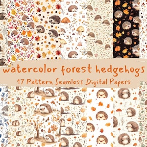 acquerello foresta ricci modello senza soluzione di continuità carte digitali - carta per scrapbooking stampabile png download immediato uso commerciale 300 dpi