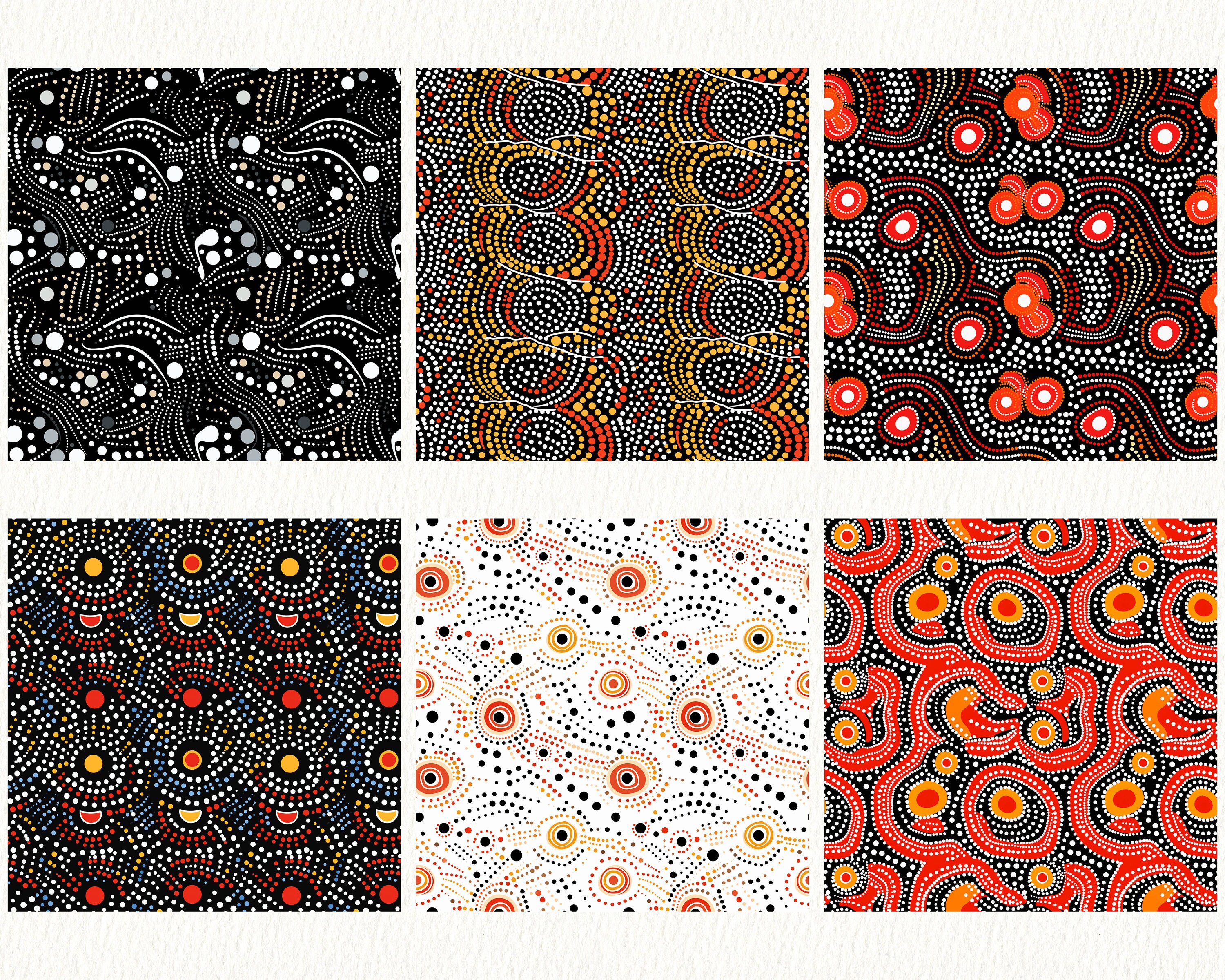 Aboriginal Dot Pattern Seamless Digital Papers - Tile Patterns ...