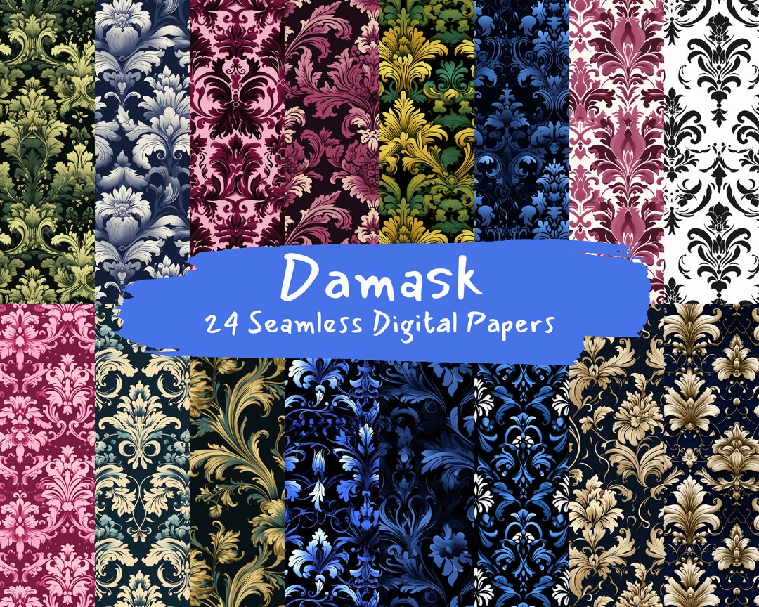 Damask Pattern Seamless Digital Papers - Seamless Tile Patterns ...