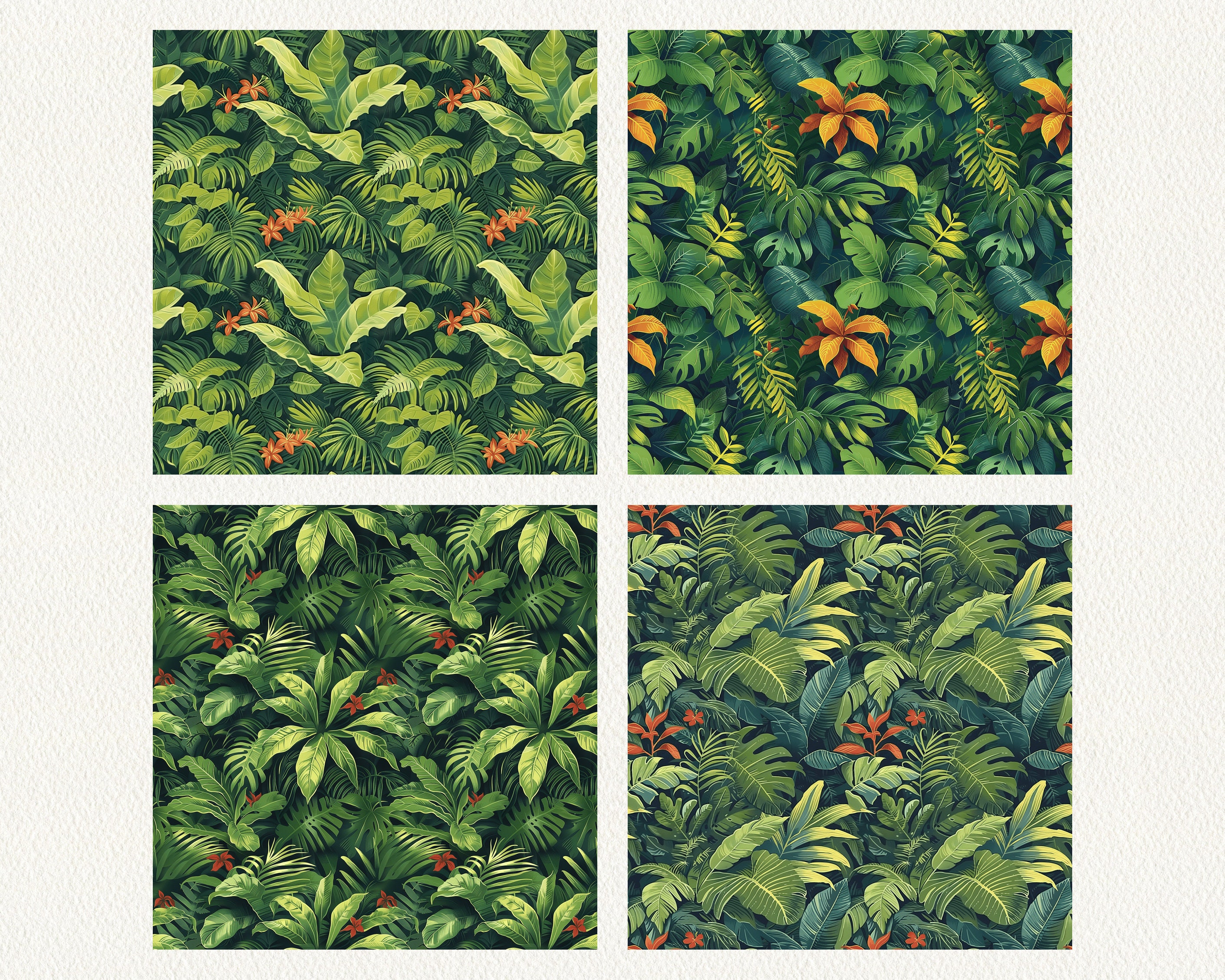 Costa Rican Jungle Pattern Seamless Digital Papers - Printable ...