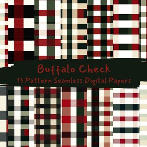 Buffalo Check Pattern Seamless Digital Papers - printable scrapbook paper png instant download commercial use 300dpi