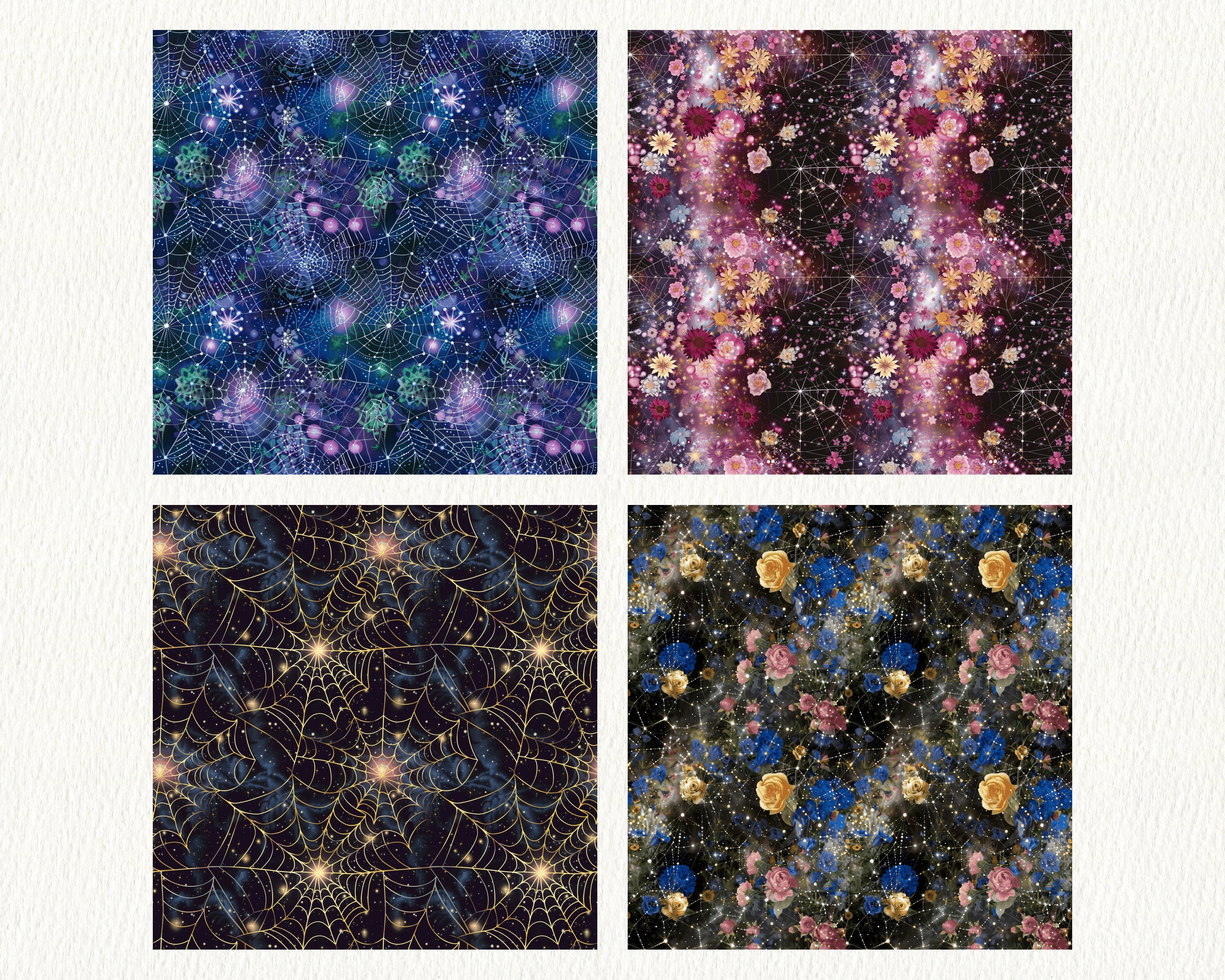 Starry Spider Webs Pattern Seamless Digital Papers - Printable ...