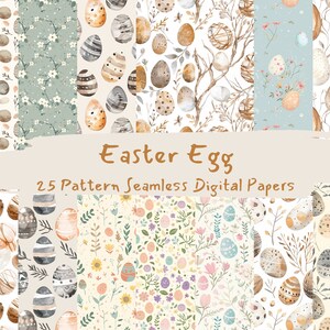 Easter Egg Pattern Seamless Digital Papers - printable scrapbook paper instant download, commercial use, 300dpi