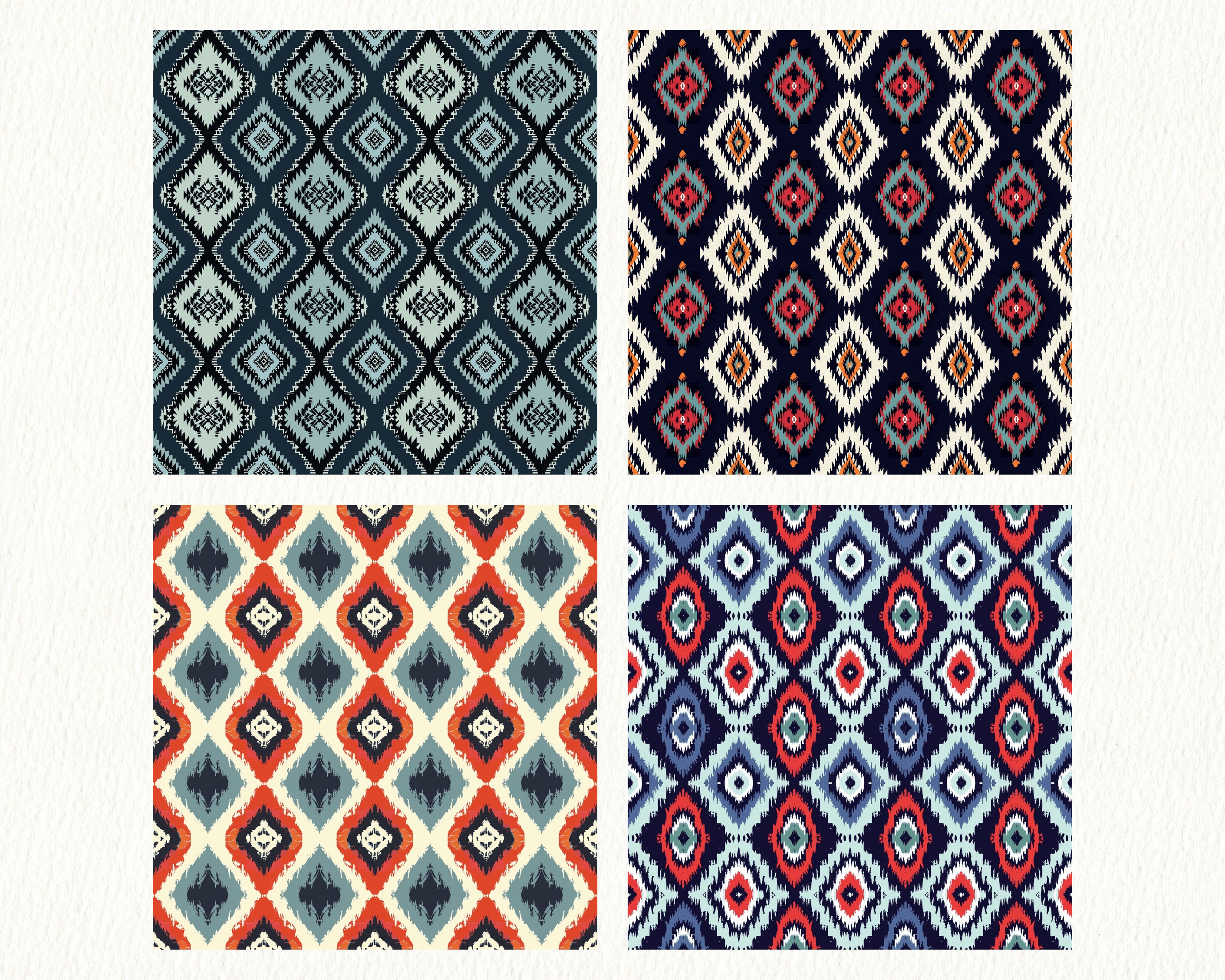 Ikat Diamond Texture Pattern Seamless Digital Papers - Printable ...