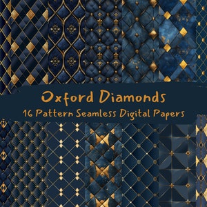Oxford Diamonds Pattern Seamless Digital Papers - printable scrapbook paper instant download, commercial use, 300dpi