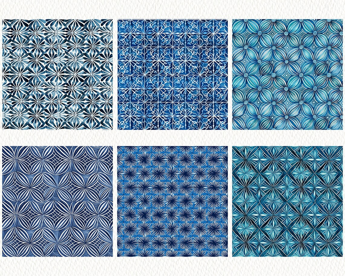 Nigeria Adire Pattern Seamless Digital Papers - Tile Patterns Printable ...