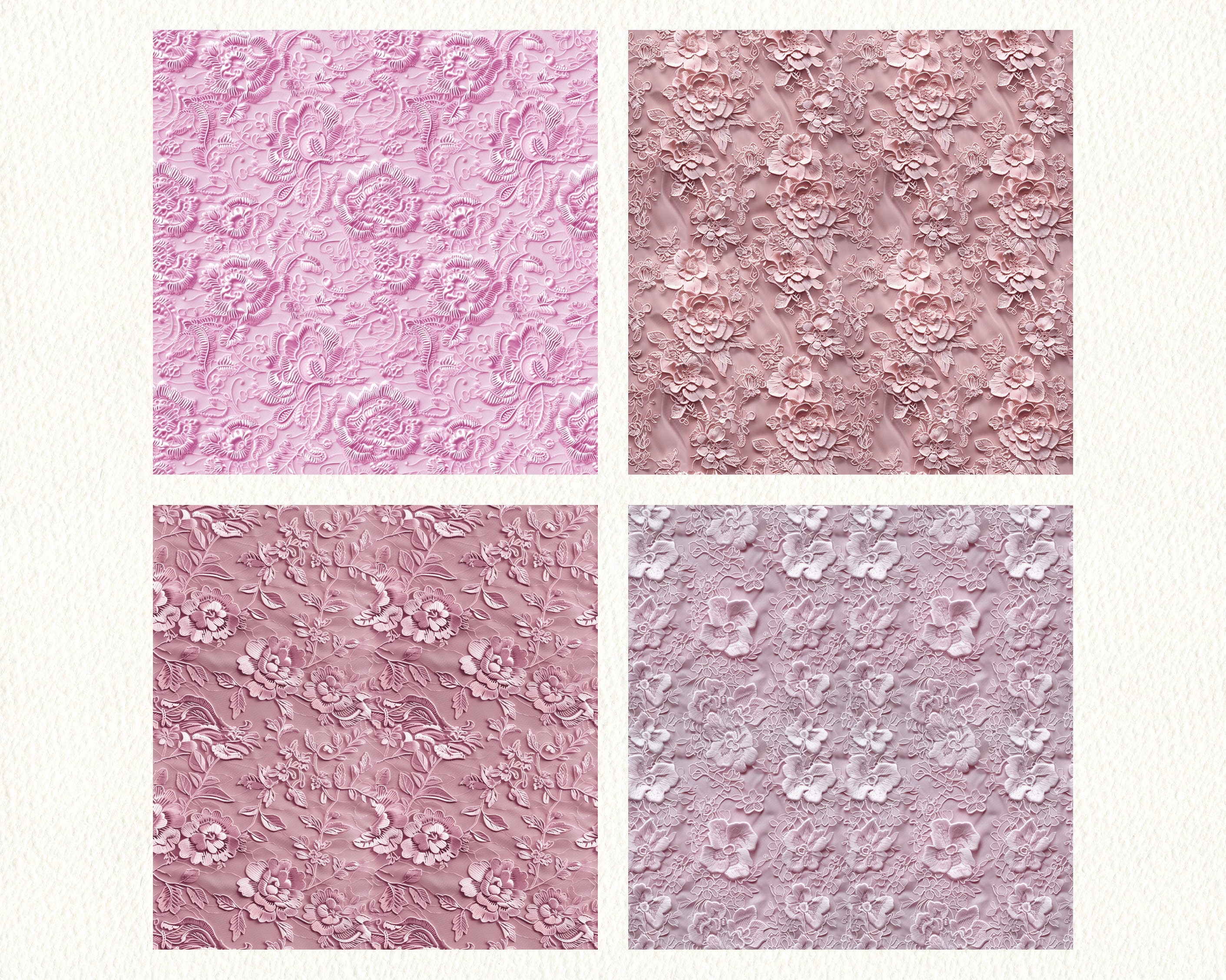 Pink Wedding Lace Pattern Seamless Digital Papers - Printable Scrapbook ...