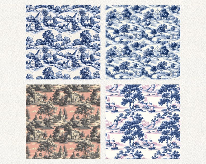 French Country Cottage Pattern Seamless Digital Papers - Printable ...