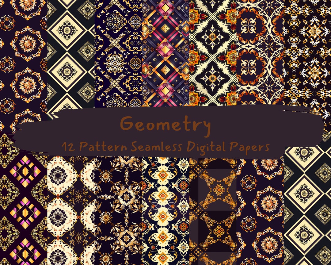 Geometry Pattern Seamless Digital Papers - Printable Scrapbook Paper ...
