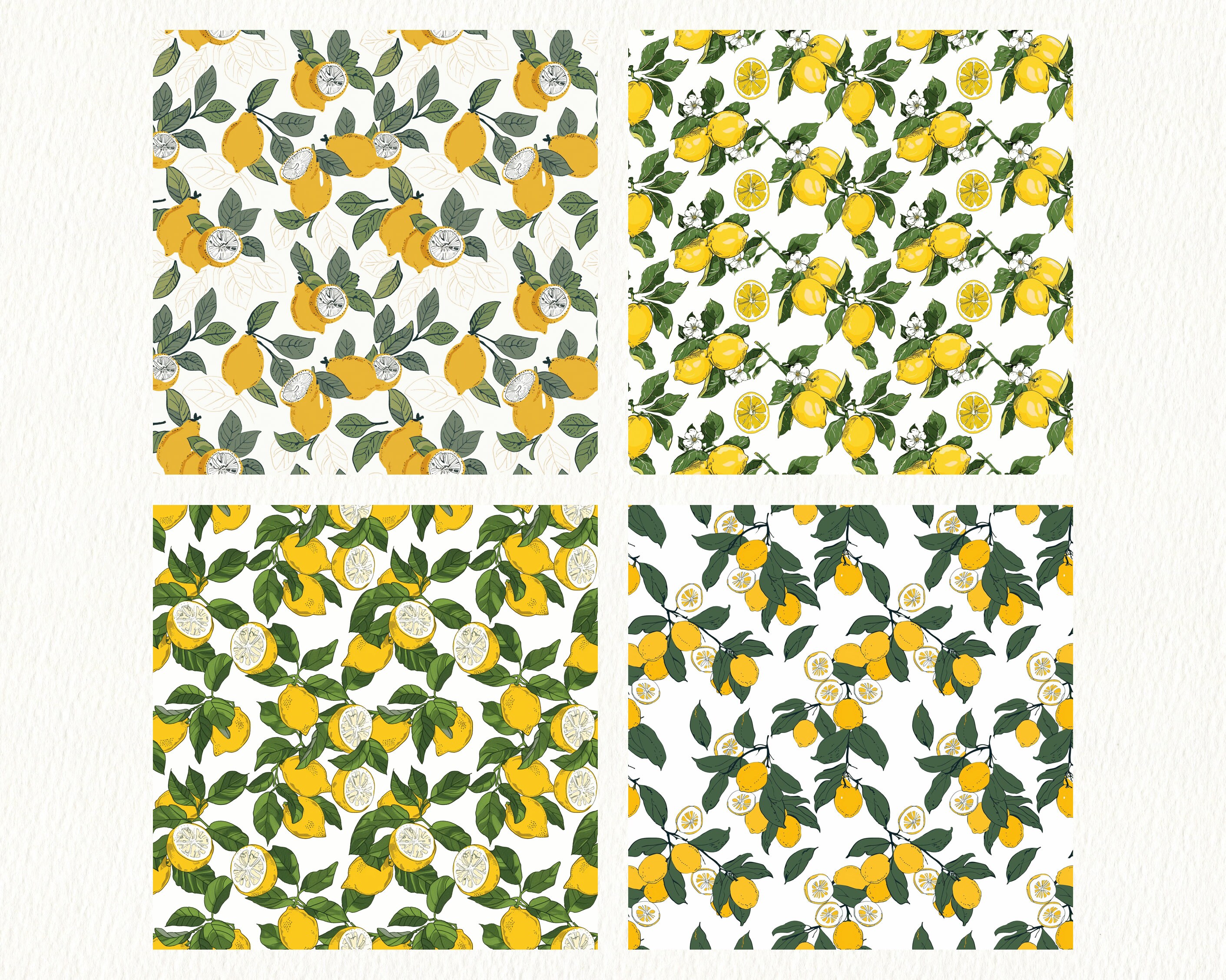 Lemons Seamless Pattern Seamless Digital Papers Printable Scrapbook ...