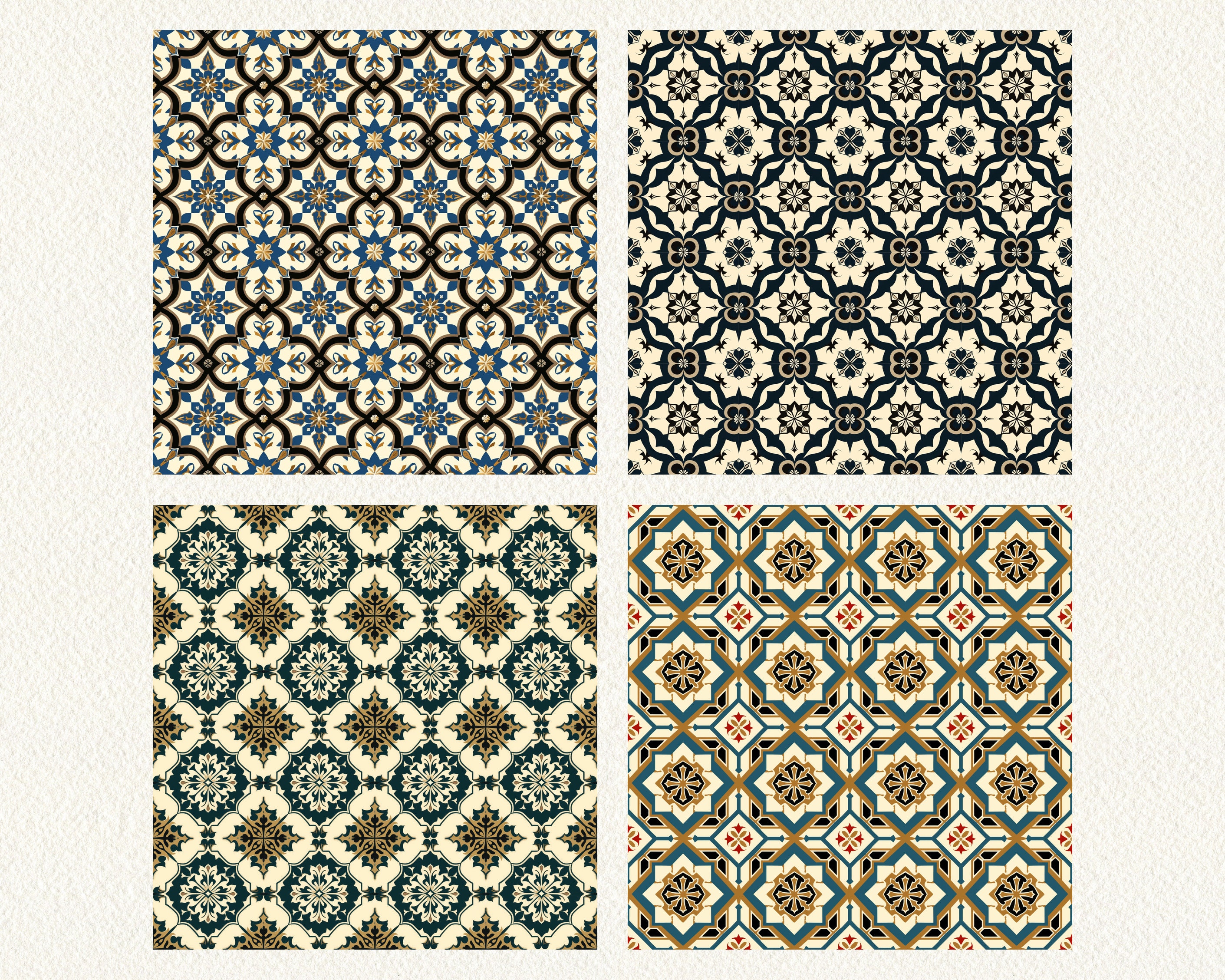 Arabic Palace Pattern Seamless Digital Papers - Printable Scrapbook ...