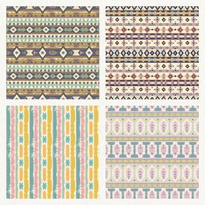 Ethnic Pastel Stripe Pattern Seamless Digital Papers Printable ...