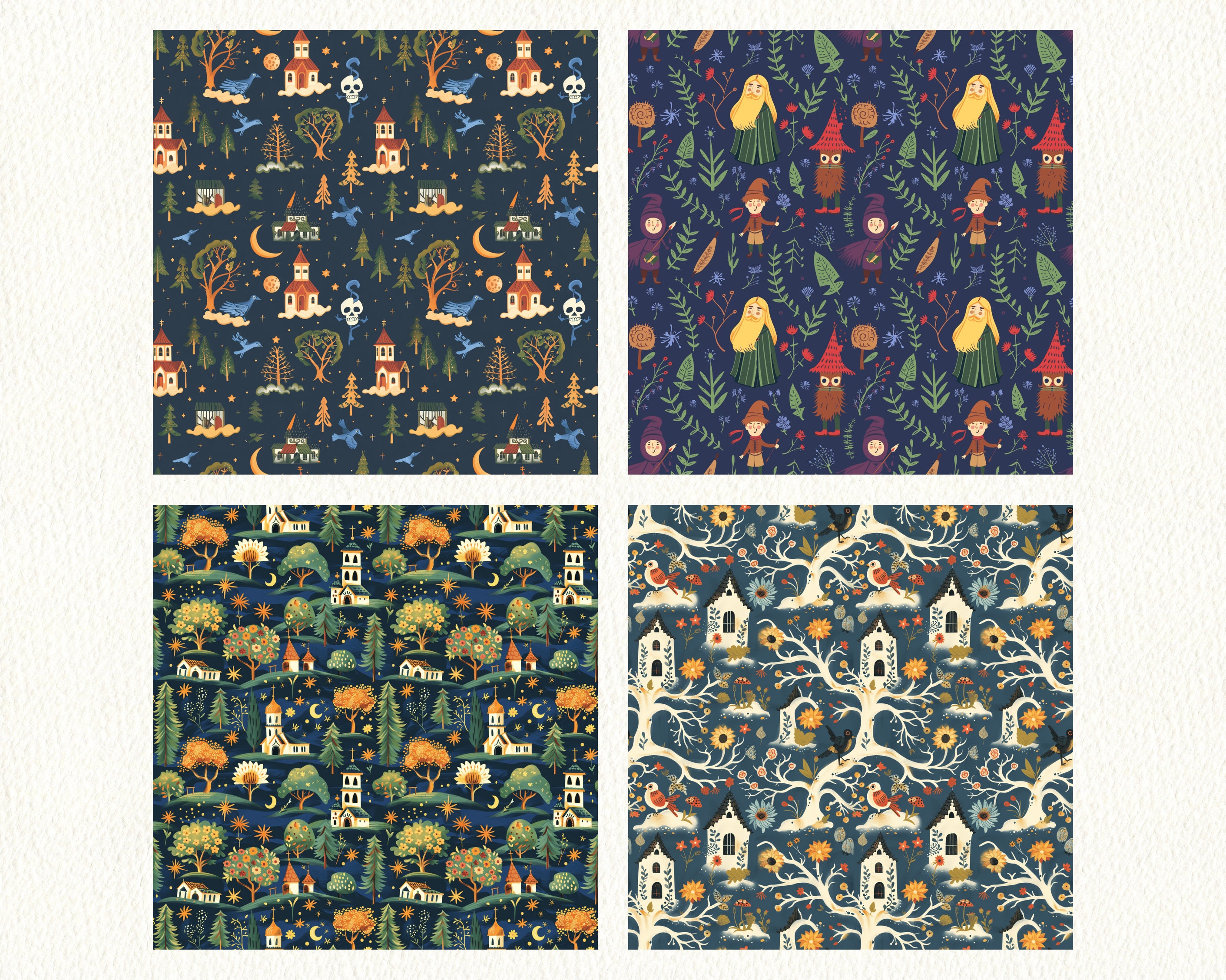 Russian Fairy Tale Pattern Seamless Digital Papers - Printable ...