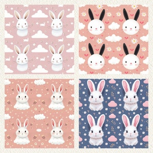 Bunny Background Pattern Seamless Digital Papers Printable Scrapbook ...