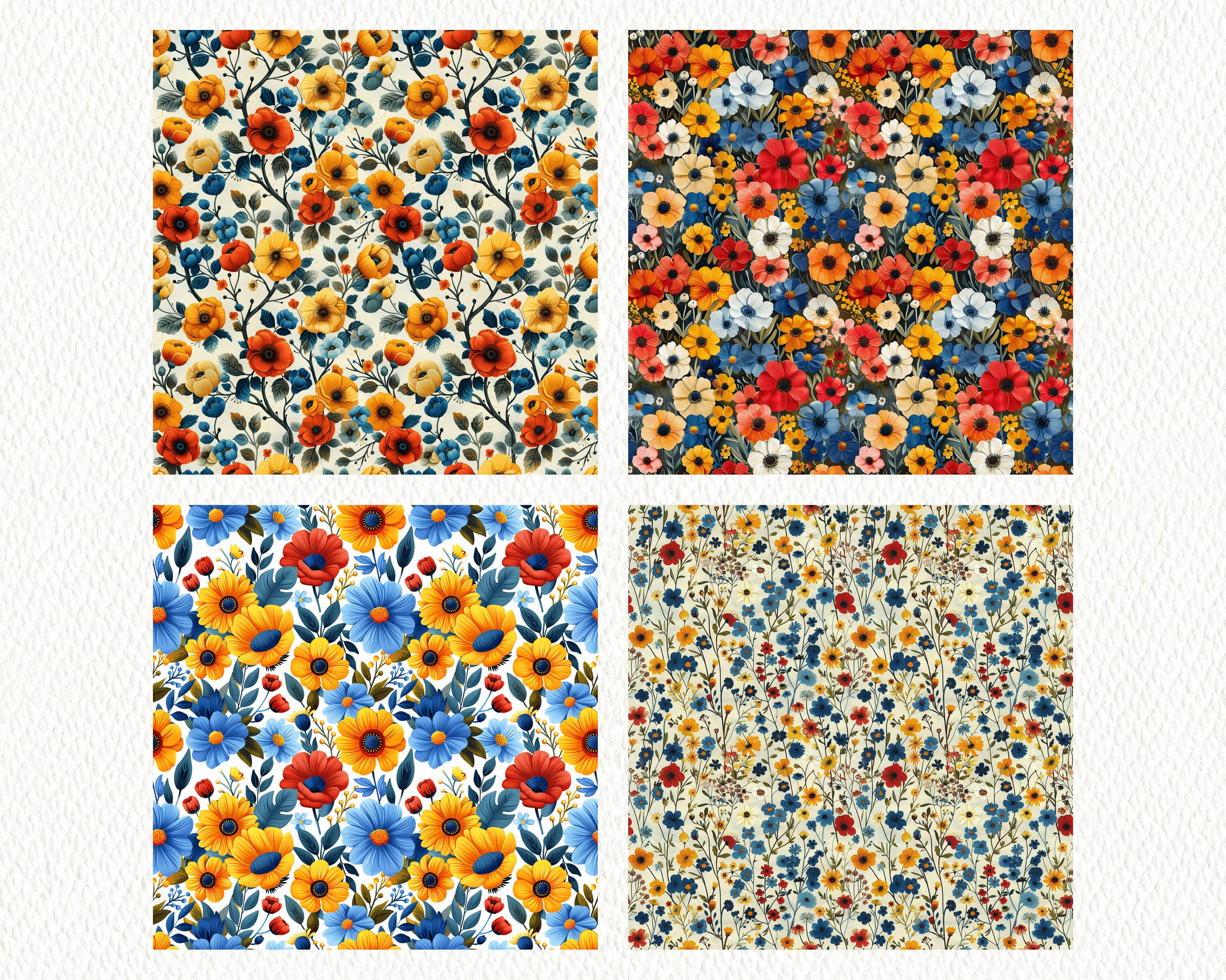 Sleepy Core Sleepycore Floral Pattern Seamless Digital Papers - Printable Scrapbook ...