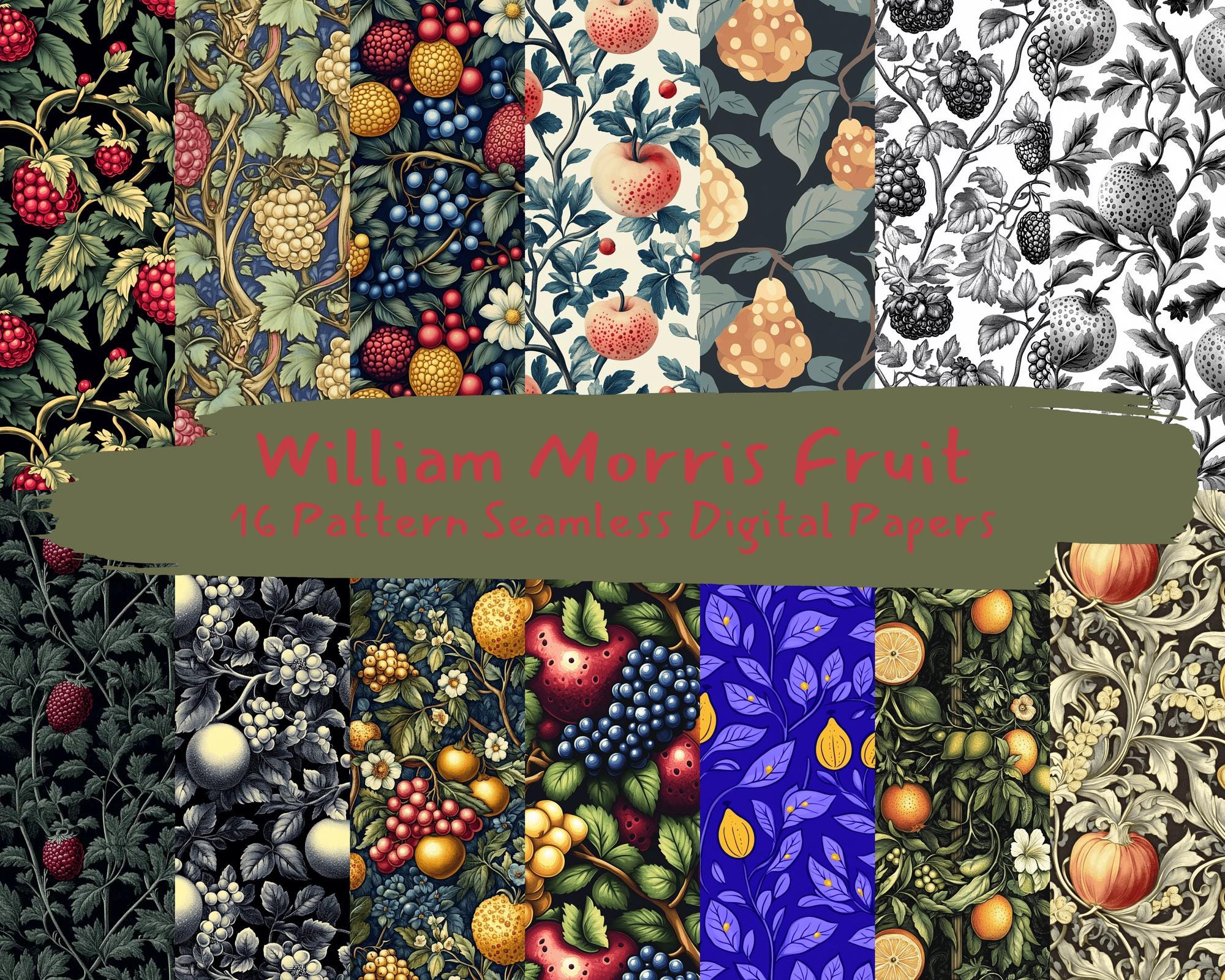 Poster William Morris Four Fruits Pattern II 50x70cm SEVEN WALL ART - View #6