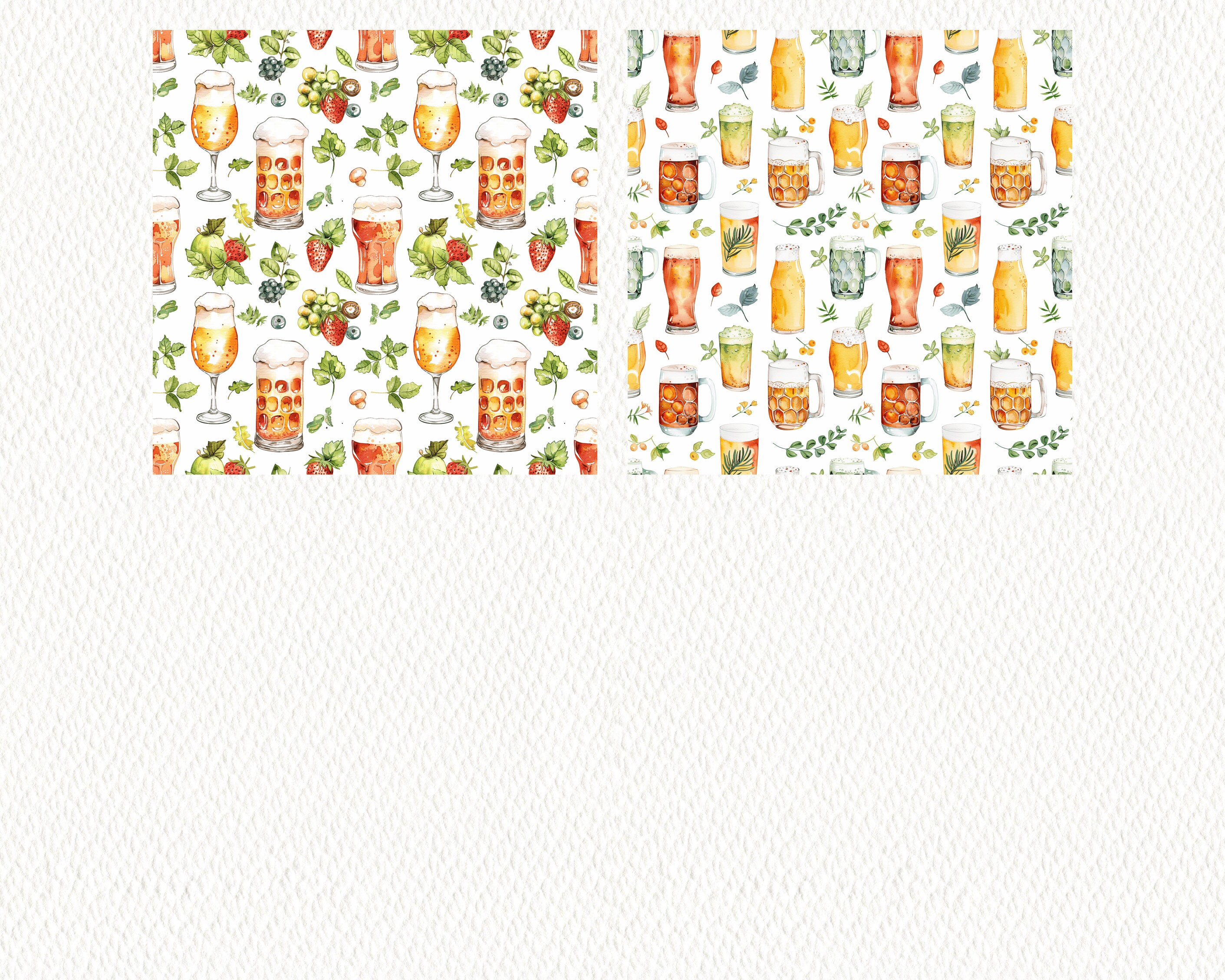 Watercolor Beer Pattern Seamless Digital Papers - Printable Scrapbook ...