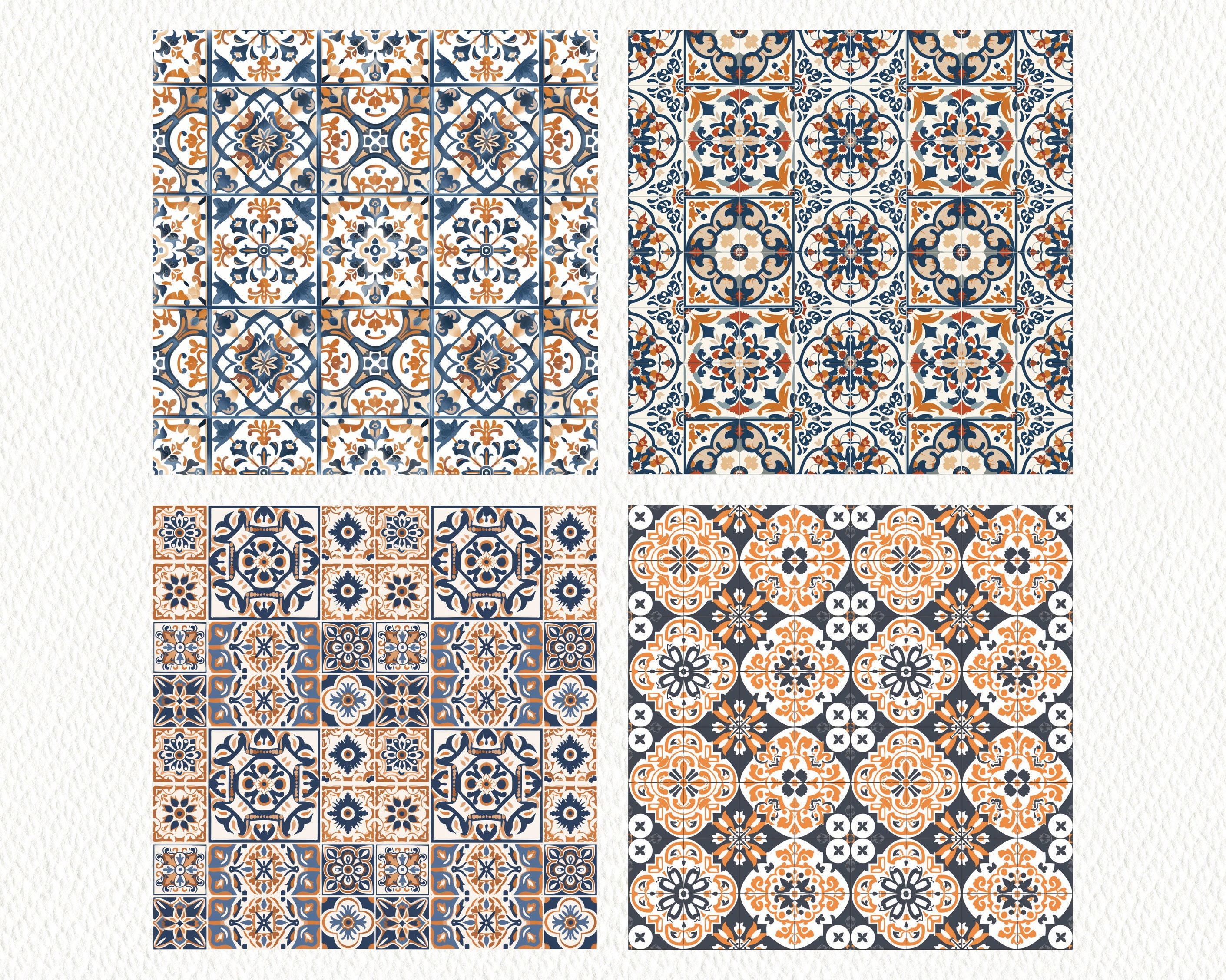 Mediterranean Tile Beauty Pattern Seamless Digital Papers - Printable ...