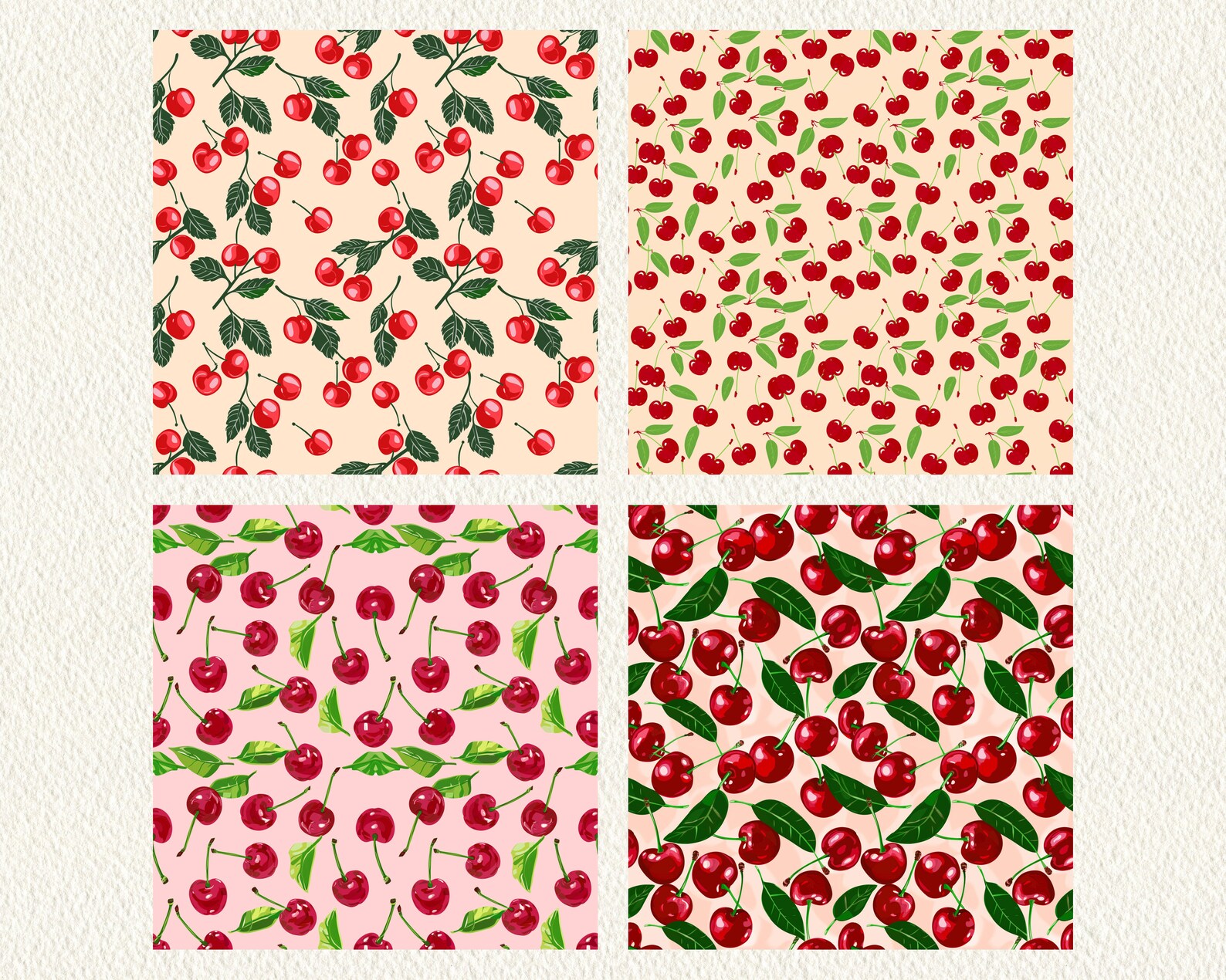 Printable Cherries Pattern Cherries From Neighbours Garden Pattern Seamless Digital Papers ...