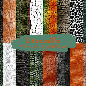 Crocodile Skin Seamless Digital Paper - seamless tile patterns printable scrapbook paper instant download for commercial use, Animal Print