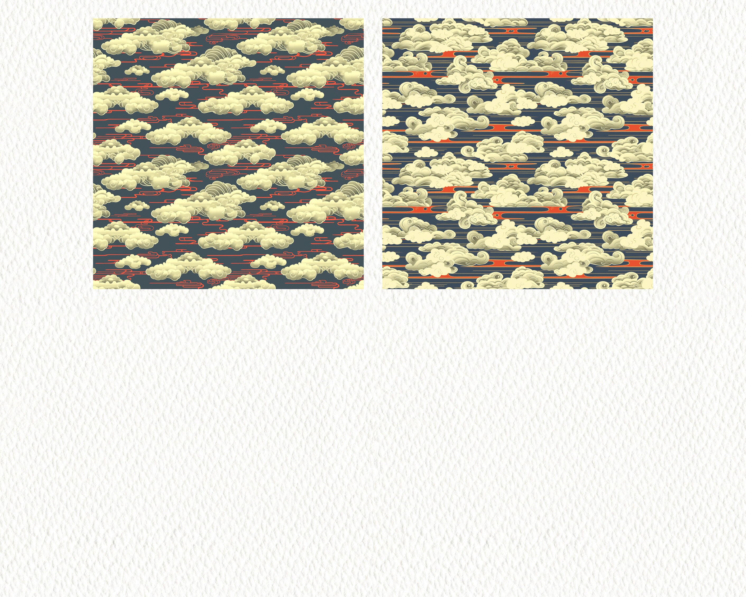 Japanese Clouds Pattern Seamless Digital Papers - Printable Scrapbook ...