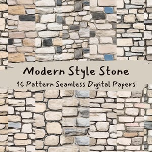 Modern Style Stone Pattern Seamless Digital Papers - printable scrapbook paper png instant download commercial use 300dpi